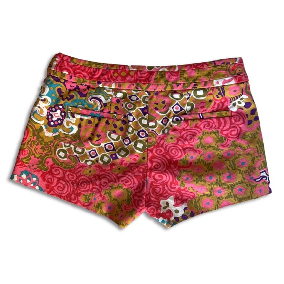 J Crew Women's Micro Mini Hot Pink Shorts 6 Retro Floral Pockets JCrew - Picture 2 of 10